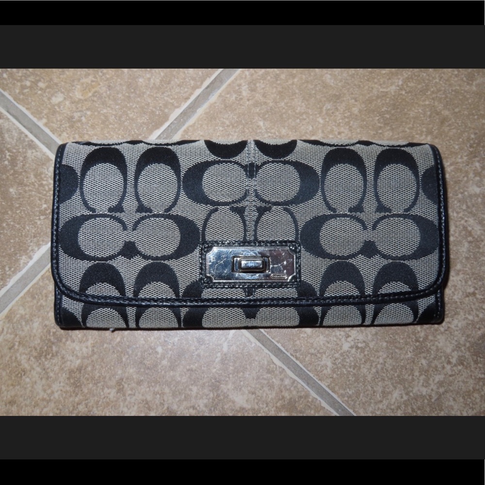 Vintage COACH black and grey wallet